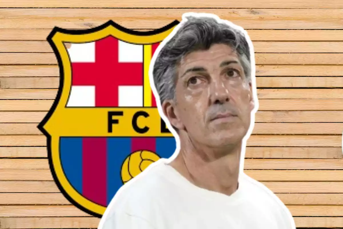 Imanol Alguacil y el escudo del Barça