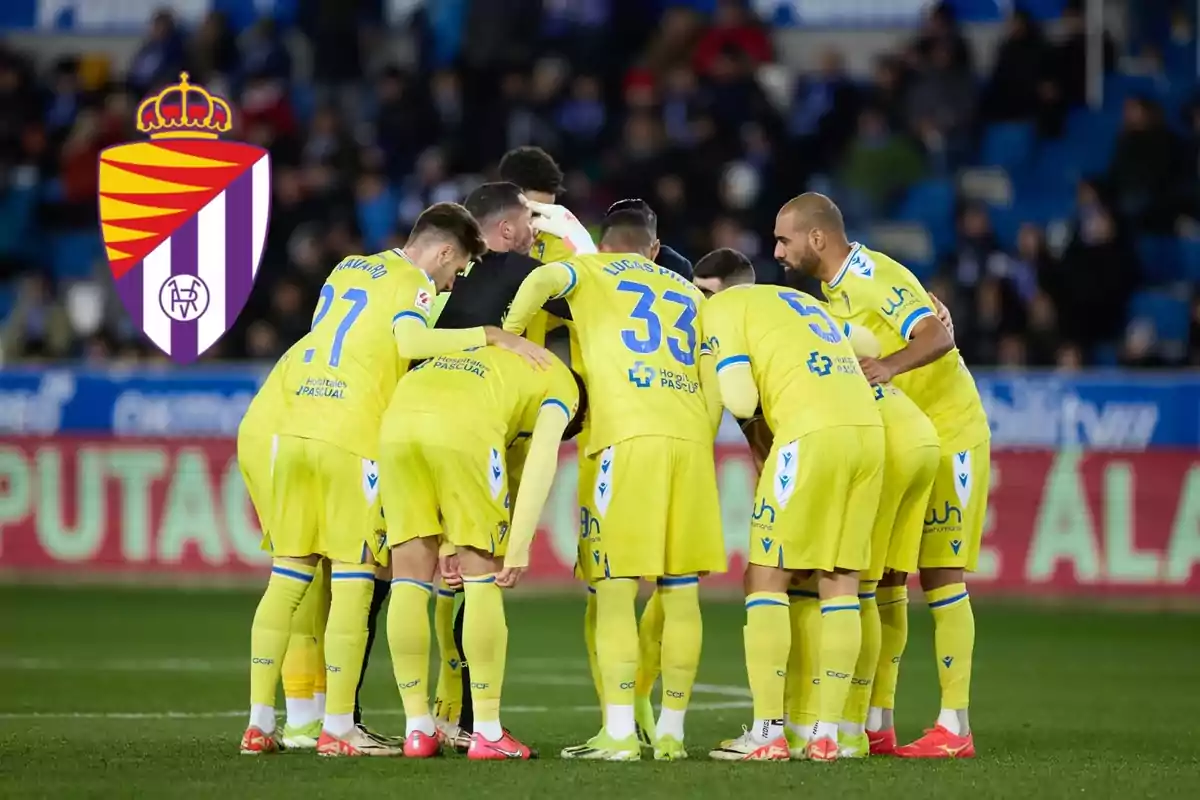 Jugadores del Cádiz CF antes de un partido