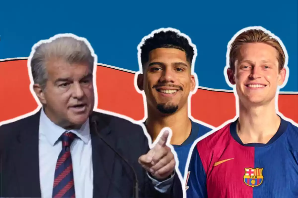 Joan Laporta, Ronald Araujo i Frenkie de Jong