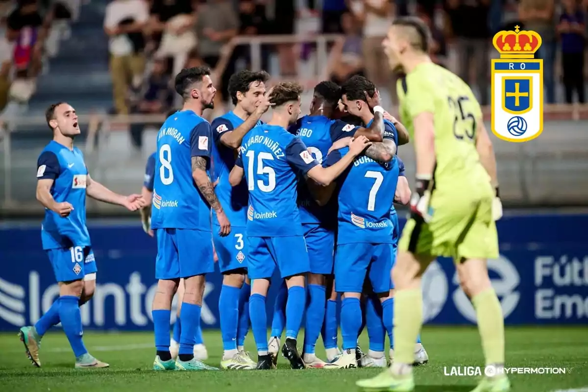 Jugadors de la SD Amorebieta celebrant un gol a la temporada 2023/24