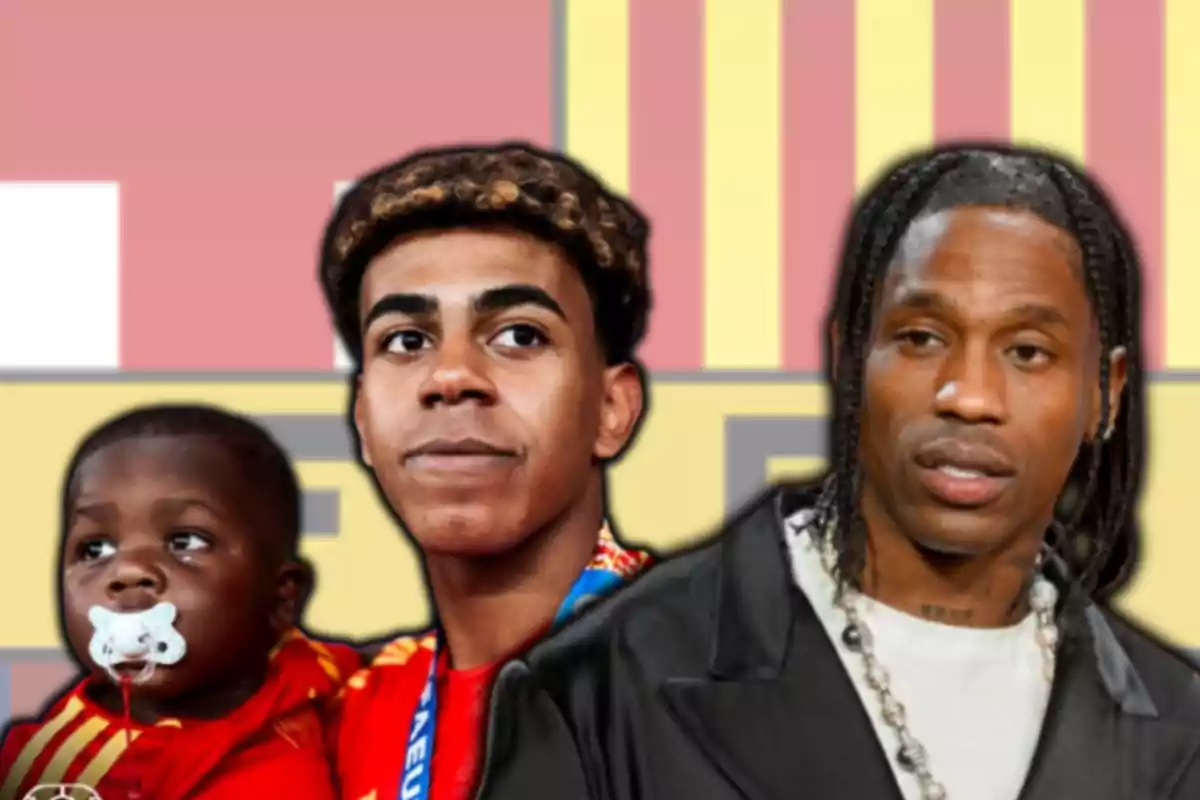 Lamine Yamal hermano y Travis Scott