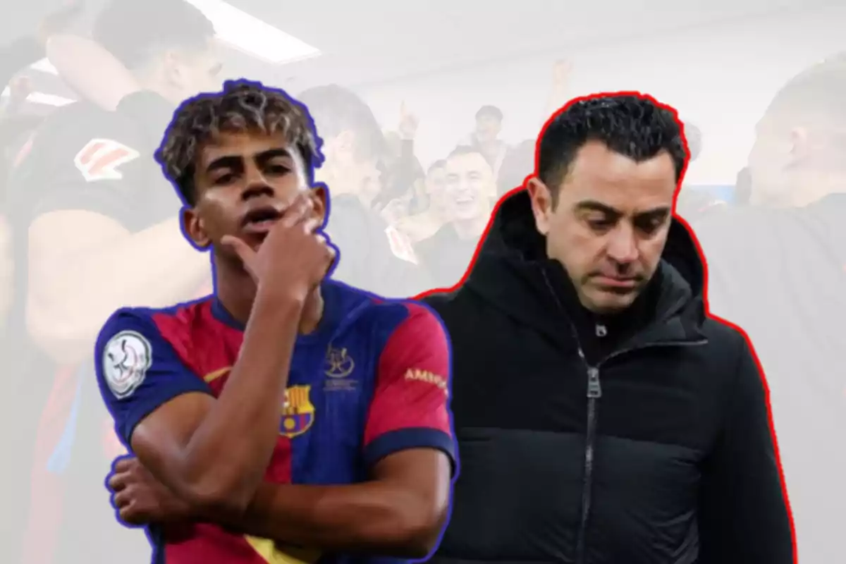 Lamine Yamal y Xavi Hernández