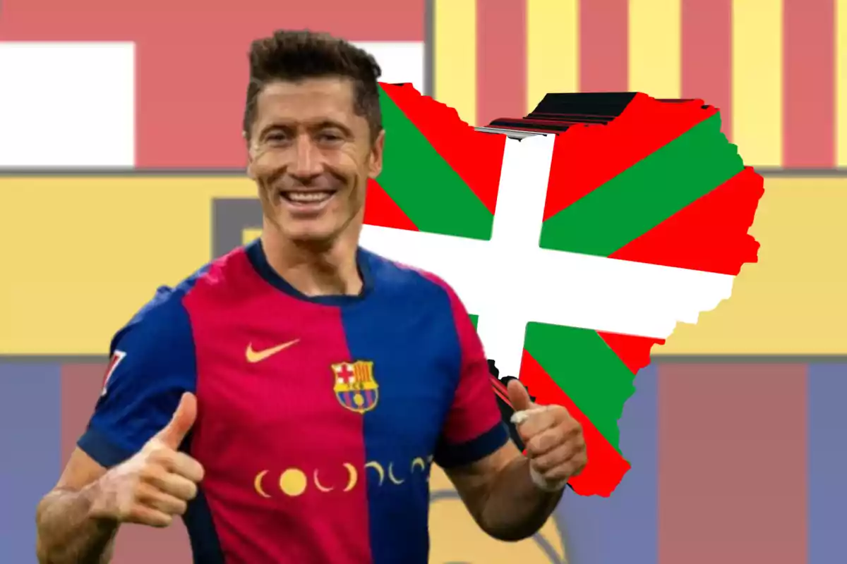 Lewandowski i la bandera del País Basc