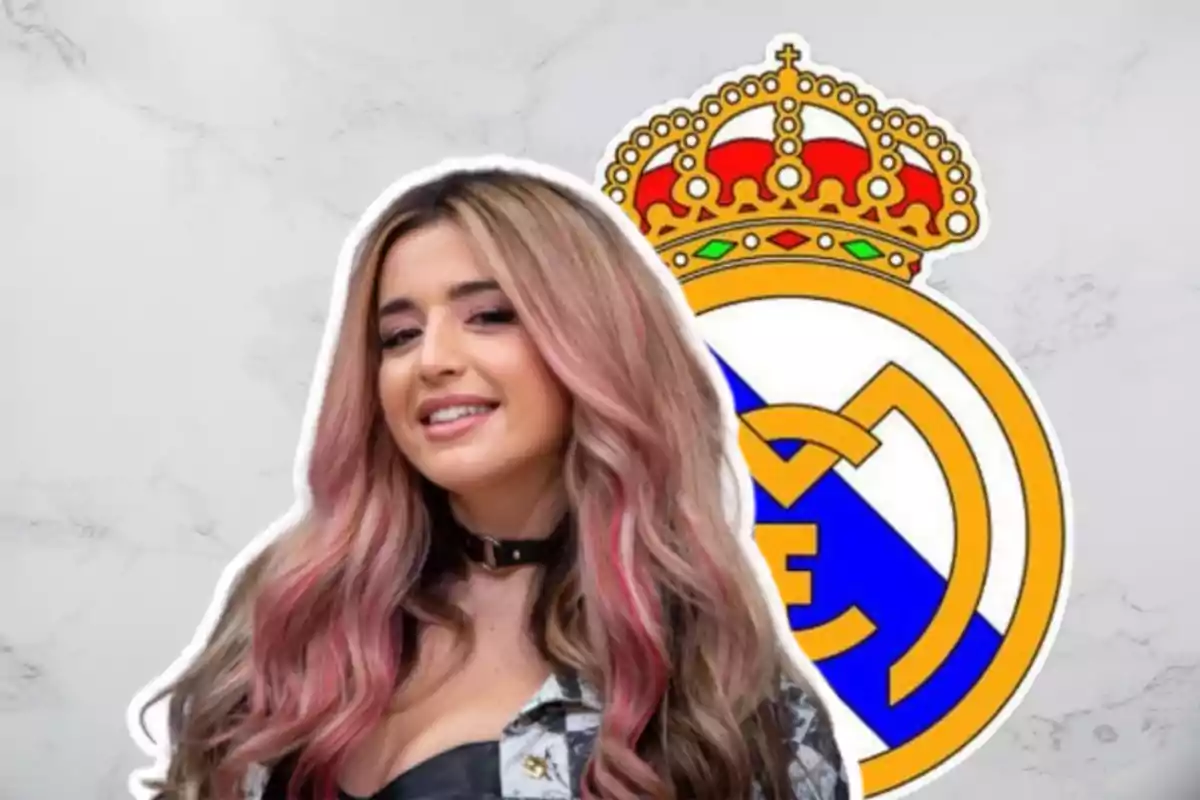 Lola Índigo y el escudo del Real Madrid