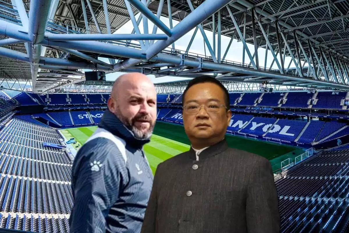 Manolo González i Chen Yansheng, entrenador i propietari de l'Espanyol