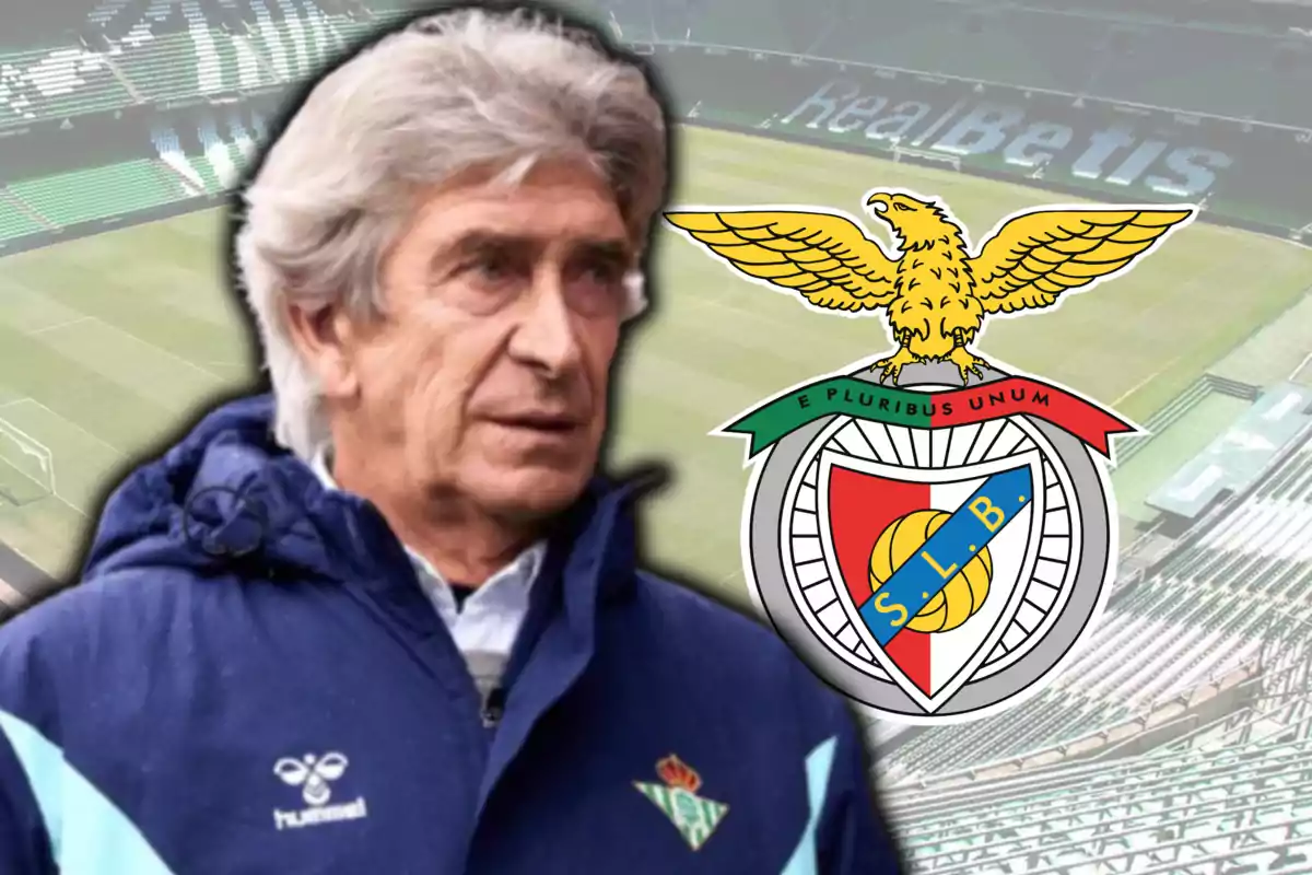 Manuel Pellegrini i l’escut del Benfica