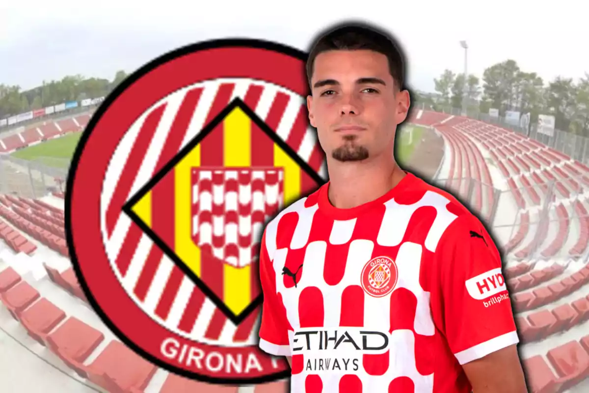 Miguel Gutiérrez i l’escut del Girona