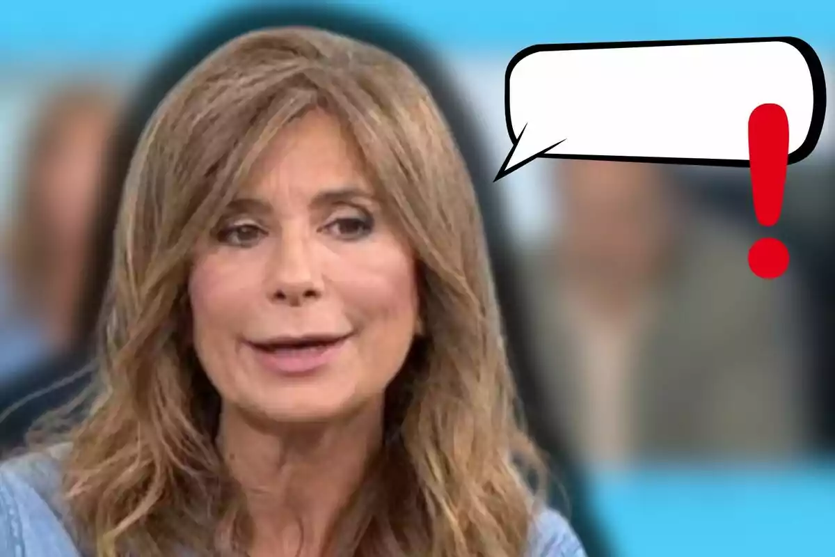 Gema López apareix en primer pla amb un globus de diàleg buit i un signe d'exclamació vermell.