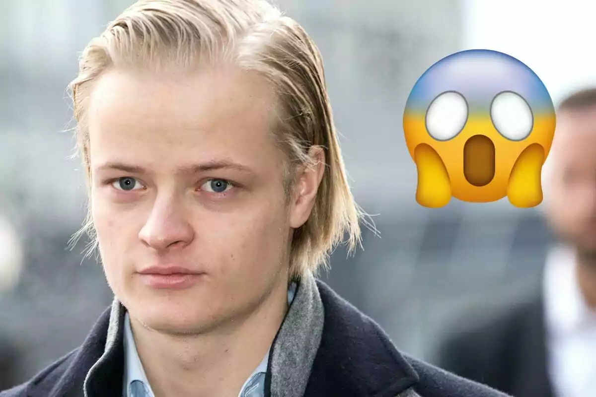 Marius Borg amb expressió seriosa, acompanyat d'un emoji de sorpresa.