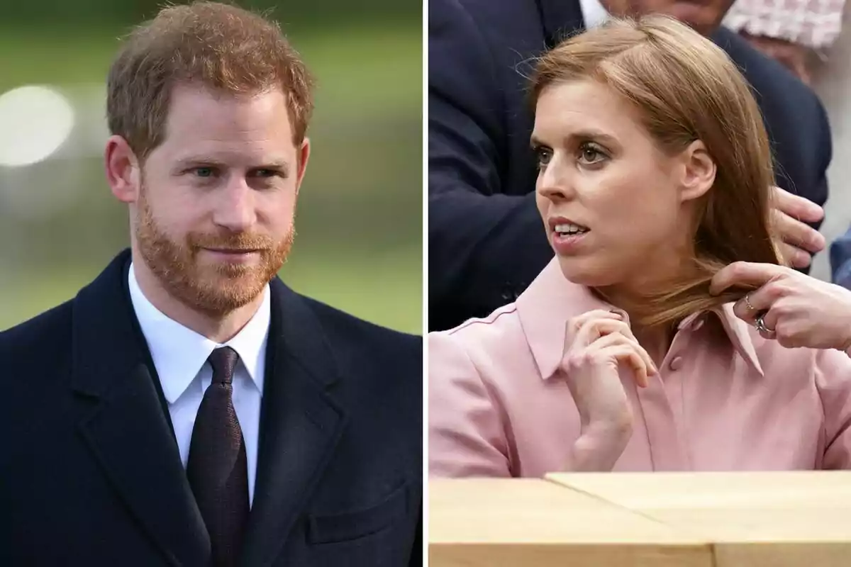 El príncep Harry i la princesa Beatriu en imatges separades, un amb cabell curt i barba pèl-roja, l'altra amb cabell llarg i ros, ambdues a l'exterior. El príncep Harry i la princesa Beatriu en imatges separades, un amb cabell curt i barba pèl-roja, l'altra amb cabell llarg i ros, ambdues a l'exterior.