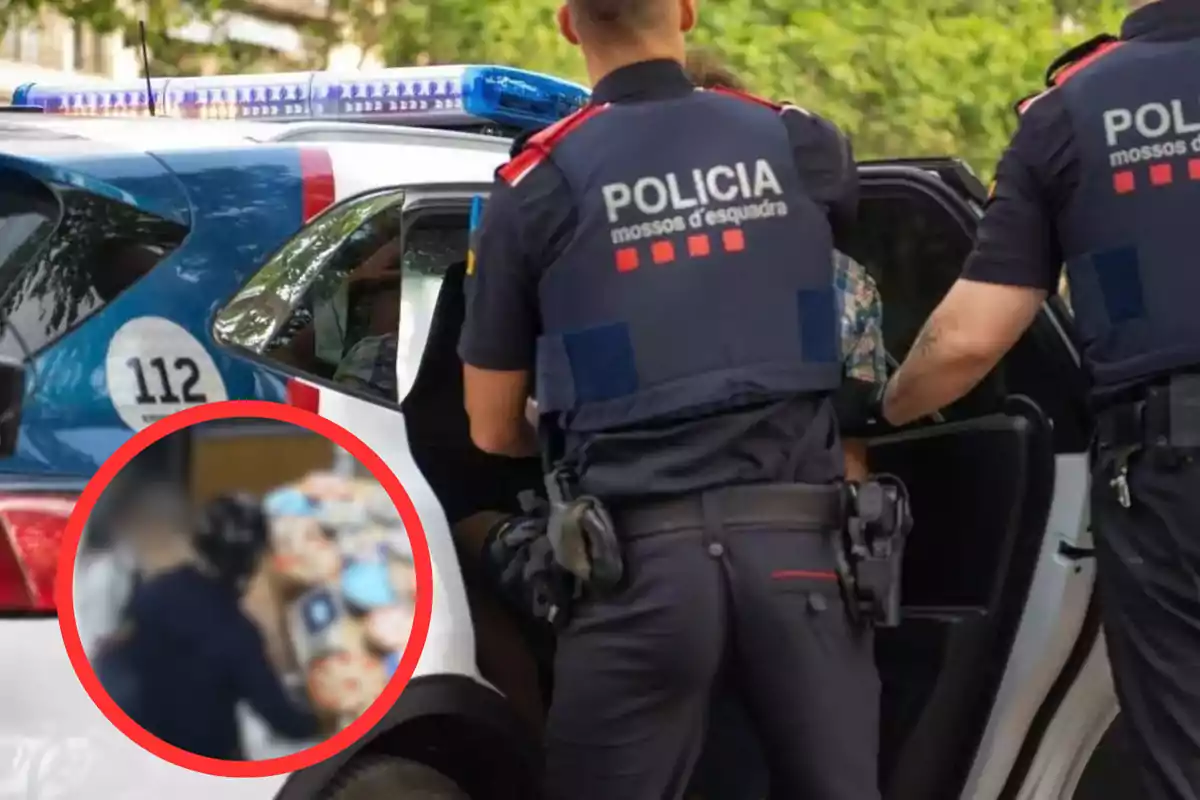 Mossos d'Esquadra deteniendo a una persona