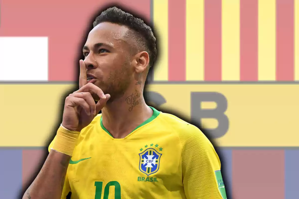 Neymar y el escudo del Barça