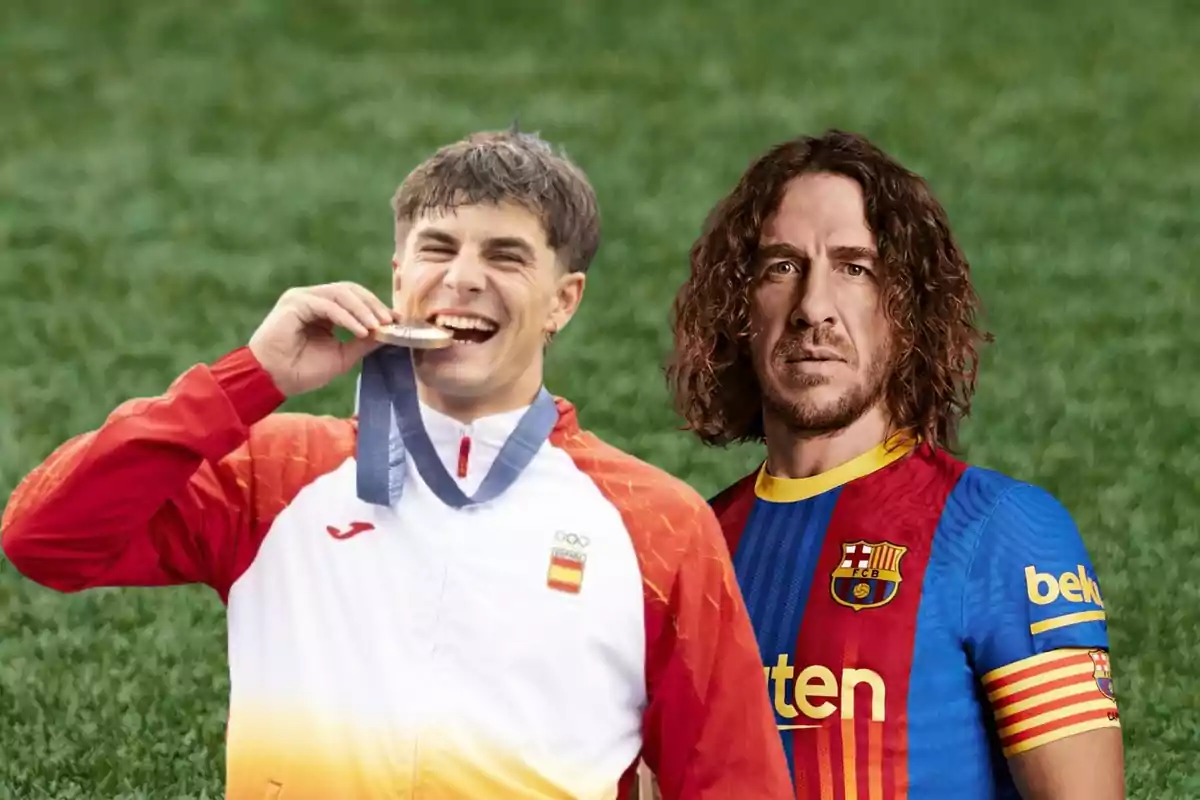 El piragüista Pau Echaniz y el exfutbolista Carles Puyol