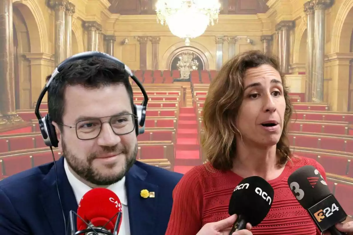 Pere Aragonès i Laia Estrada al Parlament