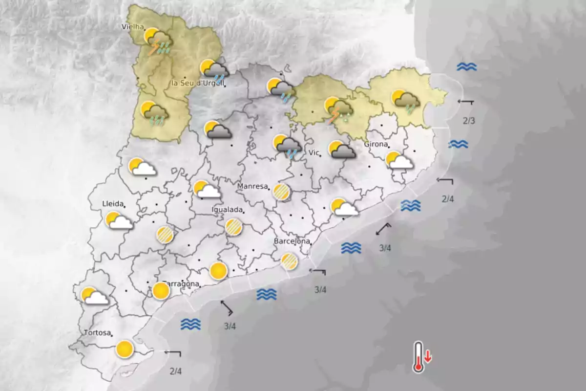 Previsión meteorológica para la tarde del lunes Previsión meteorológica para la tarde del lunes