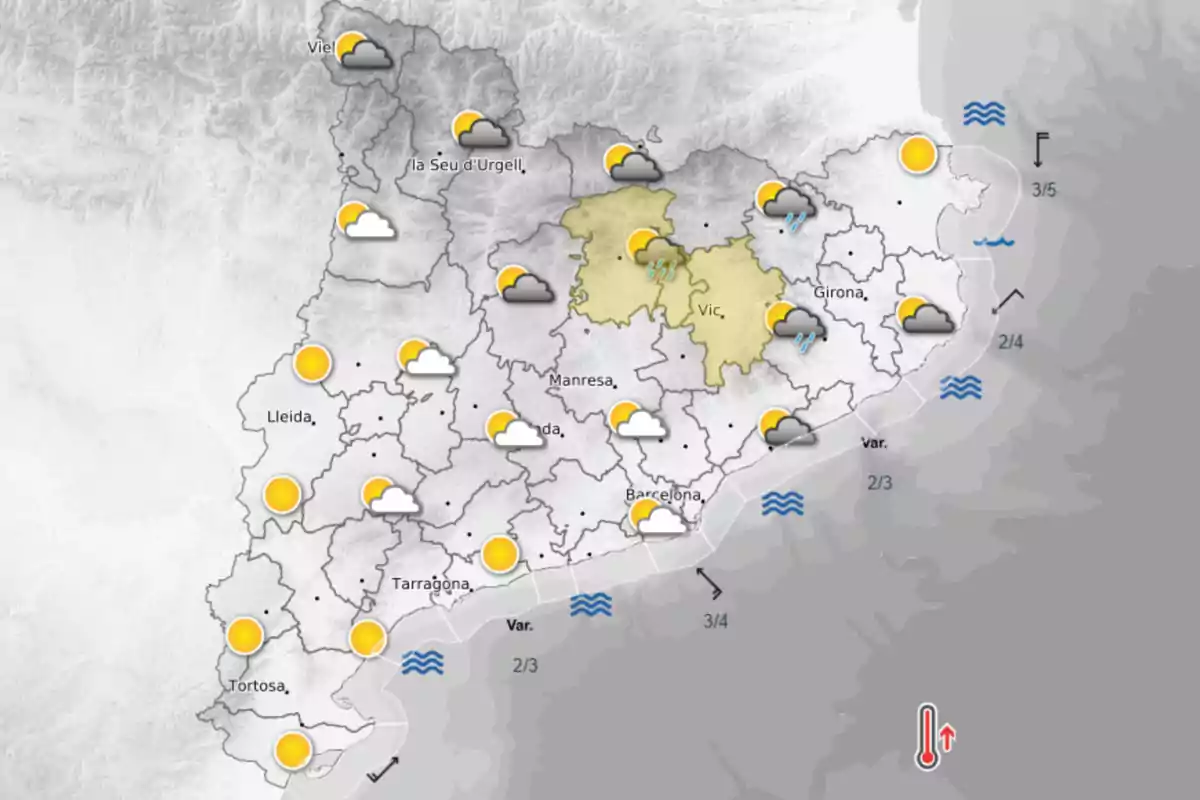 Previsión meteorológica para esta tarde