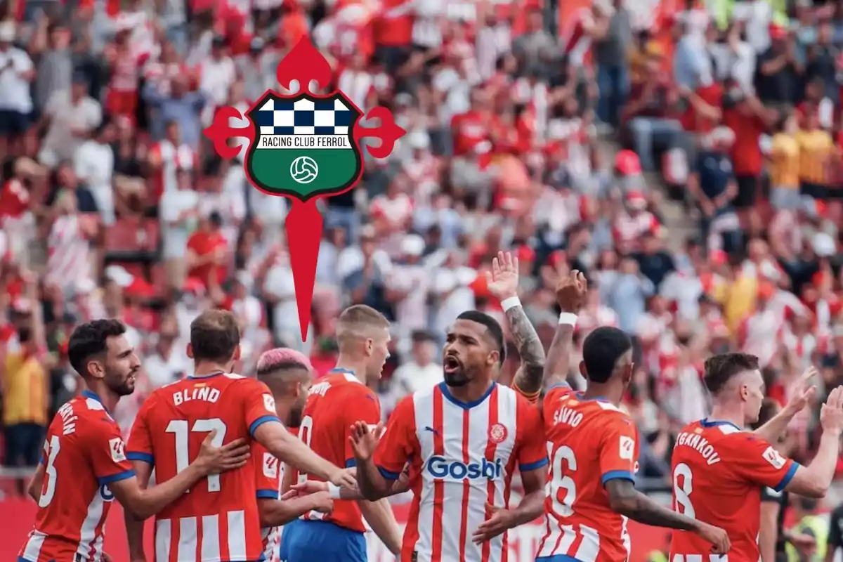 Jugadors del Girona celebrant un gol