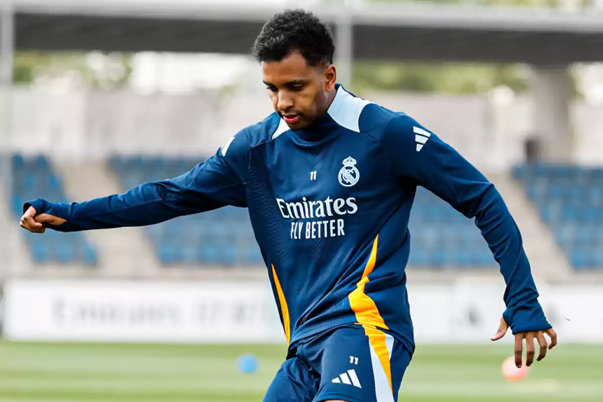 Rodrygo en l'últim entrenament abans del Clàssic.