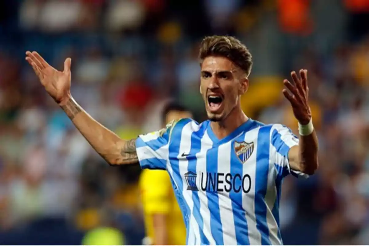 Samu Castillejo en su paso por el Málaga