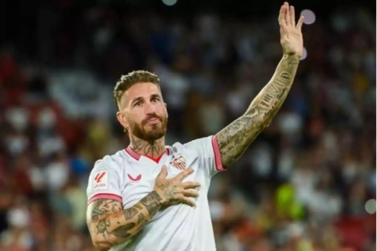 Sergio Ramos en su despedida con el Sevilla