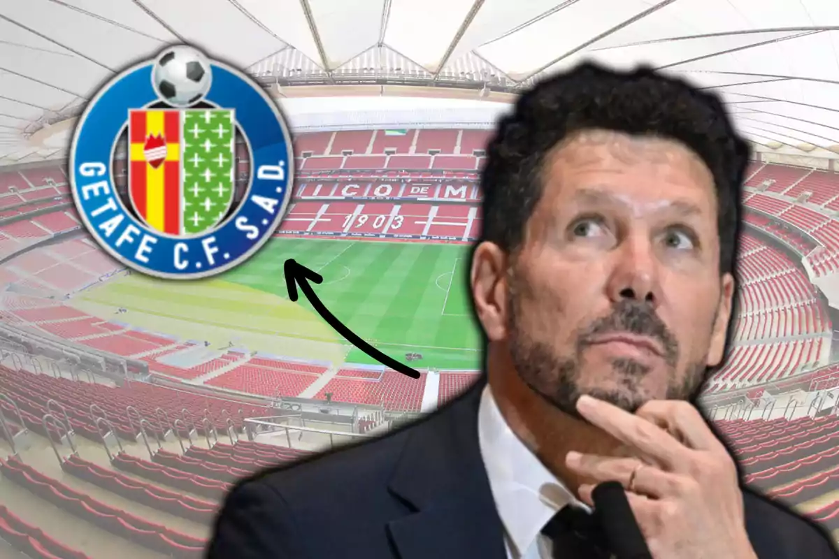 Simeone i l’escut del Getafe