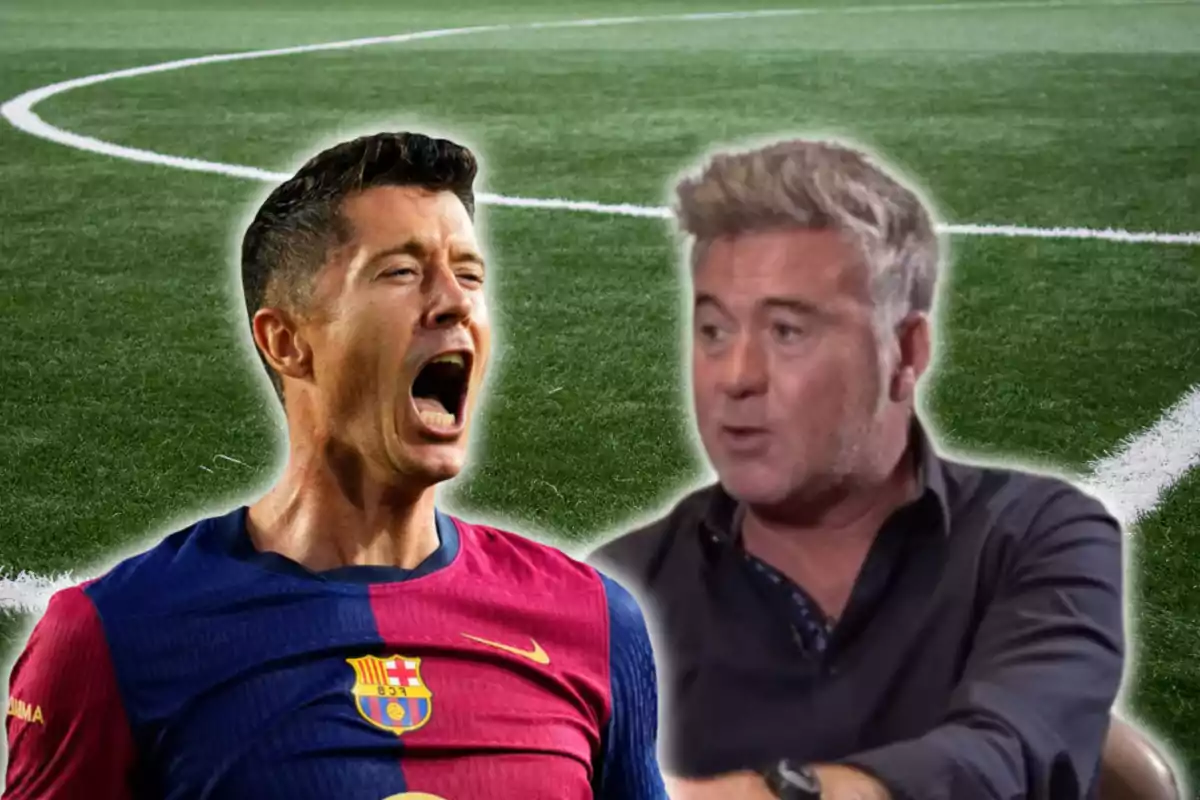 Robert Lewandowski y Xavier Valls