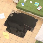 S'enfonsa una piscina a Girona que estava en una terrassa