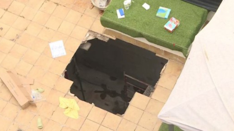 S'enfonsa una piscina a Girona que estava en una terrassa