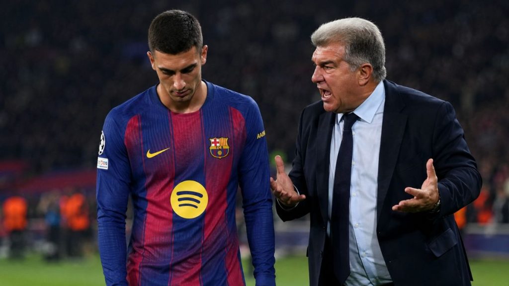 Joan Laporta esbroncant Ferran Torres