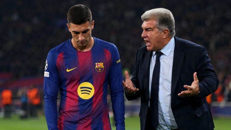 Joan Laporta esbroncant Ferran Torres