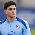 Julián Álvarez entrenant amb l'Atlético de Madrid
